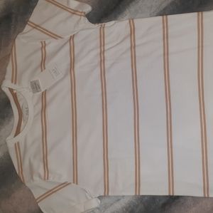 Denim & flower striped shirt in size small